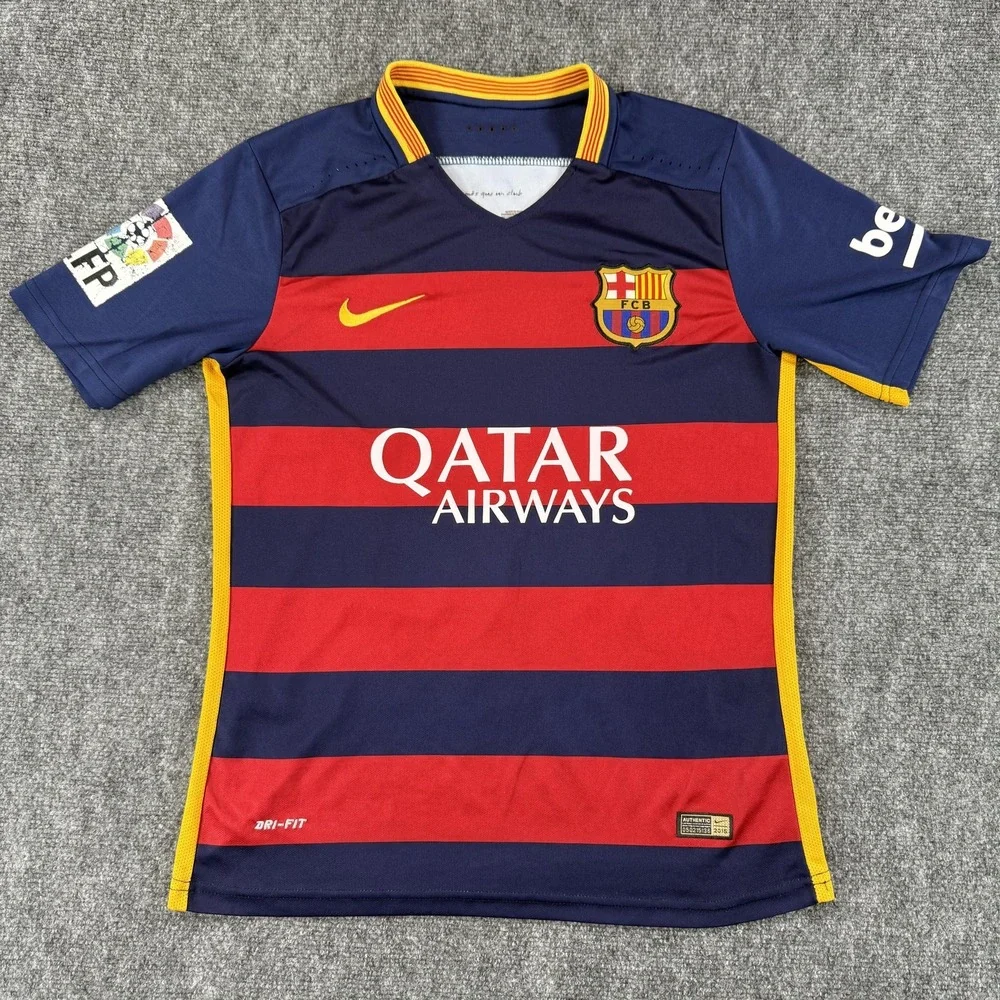 FC Barcelona Jersey Shirt‎ Mens Small Qatar Airways LFP La Liga Nike 2015 Soccer